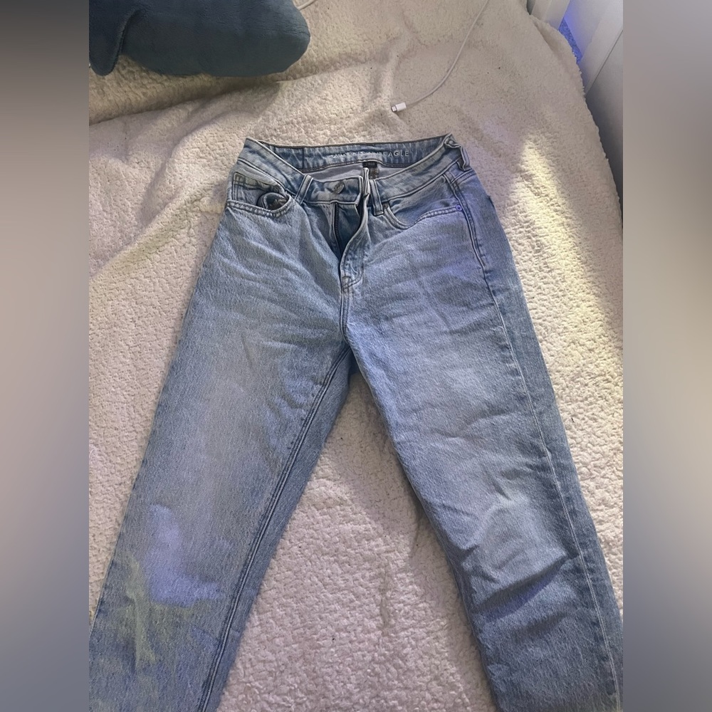 American Eagle Straight Leg, Good condition light blue jeans, High Waisted